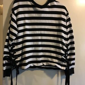 Black and White a Striped Sweater